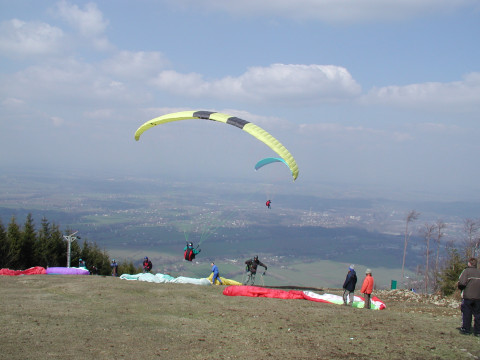 Tandemový paragliding vzlet