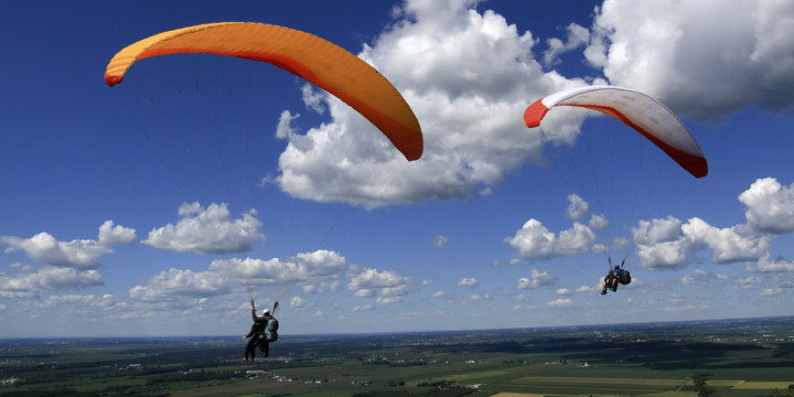 Tandemový paragliding - ve vzduchu