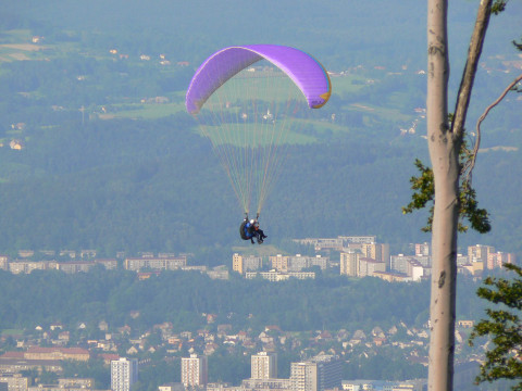 Tandemový paragliding - fialový kluzák