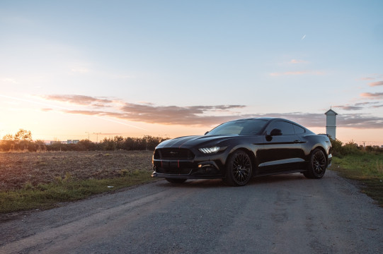 Mustang při západu slunce