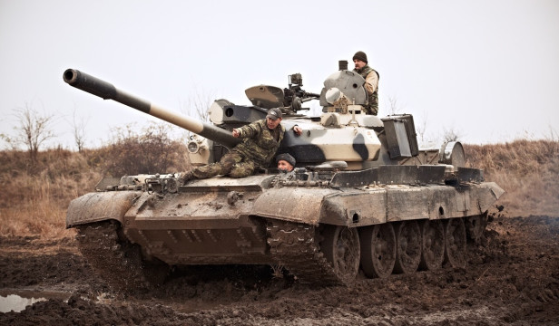 Řízení bojového tanku T-55